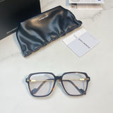 S-sunglasses G monster Anti-Blue Women Round Glasses Eyeglasses For Jeff Anti Radiation Metal Details Thin Temples Transparent Retro unisex Computer lens Oversized Black Acetate Frame Eyewear 99.9% UV Protection