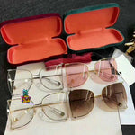 S-sunglasses GUCCI Fashion GG 0252 Oversized Pearl Decorate Glasses frame Sunglasses