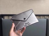 A-accessories MIU MIU NO.5MF001 15.5X10.5cm Envelope Style Leather Case Front Pocket Wallet Super Thin Fashion Card Holder With ID Card Slots