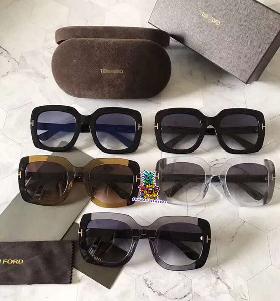 S-sunglasses Mens Sunglasses Mirrored Retro Large Oversized Square Designer Eyewear for T.O.M F.O.R.D TF0580