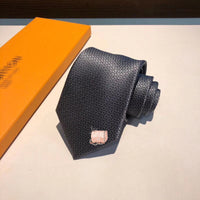 A-accessories Louis Vuitton Men's Cotton Solid Stripe Skinny Tie Slim Necktie For Wedding Party