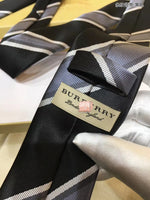 A-accessories Burberry Handmade Striped Ties For Men Woven Slim Mens Ties Stripes Tie Thin Necktie