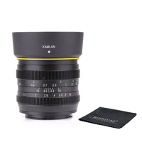 E-Electronic Kamlan lens 50mm F1.1 APS-C Large Aperture Manual Focus Lens Standard Fixed Focus APS-C Frame Mirrorless Lens Cameras lentille Camera Lens For Canon EOS-M NEX Fuji X M4/3 Cameras