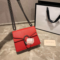 M-Handbag GUCCI 20cm Ladies Vintage Printing Wide Shoulder Strap Messenger Bag Small Square Bag