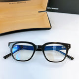 S-sunglasses Anti Radiation Computer Glasses For Volta Women Rectangular Black Acetate Frame Eyewear Anti Blue Light Blocking Ray Wellington Style Glasses Optical Spectacle Eyeglass Replaceable Lenses For Adult 99.9% UV Protection Blue Light
