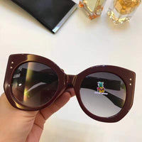 S-sunglasses Women Retro Metal Frame Mirrored Sunglasses Oversized Cat Eye Glasses eyewear for Fendi 0265