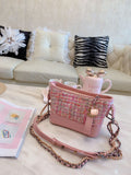 M-Handbag 20-15cm Tweed Crossbody Purse Multi-Color Striped Lattice Cross Body Shoulder Purse Bag Tote Handbag for Women