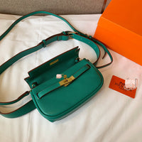 M-Handbag H.E.R.M.E.S 20-12cm Leather Fanny Packs For Women Waist Pack Bag Pouch Phone Pocket With Removable Leather Belt