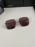 S-sunglasses Men's UV-Proof Strong Light Sunglasses For Diane Classic Silver Square Frame 99.9% UV Protected Brown Lenses for Driving Eye Glasses Reflective Lenses Big Face