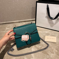 M-Handbag GUCCI 20cm Ladies Vintage Printing Wide Shoulder Strap Messenger Bag Small Square Bag