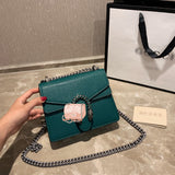 M-Handbag GUCCI 20cm Ladies Vintage Printing Wide Shoulder Strap Messenger Bag Small Square Bag