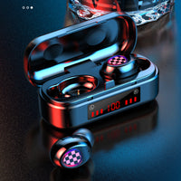 E-electronic V7 TWS Bluetooth 5.0 Headphones Earphone Wireless Headset With LED Digital Display Hot Discounted Sale Earbuds Wireless Bluetooth Earphones With Digital Display Battery Smart Charging Cabin Case