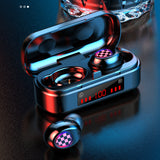 E-electronic V7 TWS Bluetooth 5.0 Headphones Earphone Wireless Headset With LED Digital Display Hot Discounted Sale Earbuds Wireless Bluetooth Earphones With Digital Display Battery Smart Charging Cabin Case