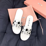 S-shoe MIU MIU Women Men Bath Shower Slippers Shower Sandals Patterned Non Slip Beach Sandal