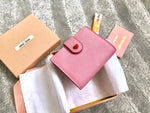 A-accessories MIU MIU NO.5MV016 Womens Wallet Candy Color Bifold Mini Vintage Card Holder Compact Wallet Case for women