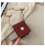 L-package Leather Makeup Lipstick Case with Mirror for Purse Cosmetic Pouch Travel Makeup Bag Holder Fits of Lipstick Travel Purse Storage with Chain