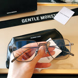 S-sunglasses G monster Unisex Eyeglasses Lens Titanium Frames For Tap Tap Optical Computer Double Bridge Design Eyewear Protection Radiation Protection Light Sunlight Blocking Frame Square Lens