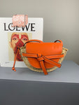 H-bag Loewe Gate Mini Bag Light Blue/Natural Women Gate Saddle Shaped Crossbody Bag Shoulder Purse