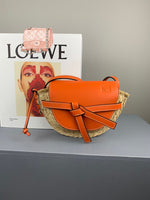 H-bag Loewe Gate Mini Bag Light Blue/Natural Women Gate Saddle Shaped Crossbody Bag Shoulder Purse