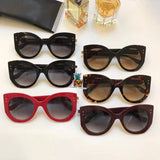 S-sunglasses Women Retro Metal Frame Mirrored Sunglasses Oversized Cat Eye Glasses eyewear for Fendi 0265