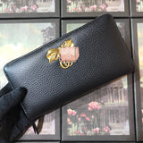 A-accessories GUCCI NO.524291 19-10-2.5cm Women’s Long PU Leather Wallet with Credit Card Holders Money Organizer Zipper Purse Wristlet Handbag