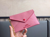 A-accessories MIU MIU NO.5MF001 15.5X10.5cm Envelope Style Leather Case Front Pocket Wallet Super Thin Fashion Card Holder With ID Card Slots
