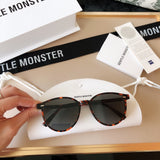 S-sunglasses 2021 Gentle New Round Frame Sunglasses For Slo With White Round Case Women Retro Glasses Female Cat Eye Women Sunglasses Female Retro Glasses