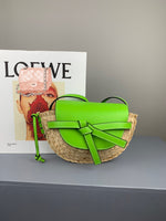 H-bag Loewe Gate Mini Bag Light Blue/Natural Women Gate Saddle Shaped Crossbody Bag Shoulder Purse