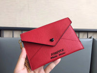 A-accessories MIU MIU NO.5MF001 15.5X10.5cm Envelope Style Leather Case Front Pocket Wallet Super Thin Fashion Card Holder With ID Card Slots