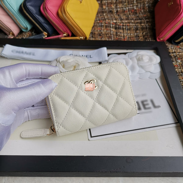 A-accessories NO.69271 7.5-11.5-2.5cm Small Wallet for Women PU Leather Leaf Pendant Card Holder Organizer Zipper Coin Purse