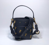 H-bag CHLOÉ Mini Roy bucket bag in smooth calfskin with "little horses" embroidery 20×17×7.5cm NO.63073a
