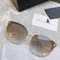 S-sunglasses Dior Women's Oval Cat Eye Sunglasses For CD0230S Lady Metal Shades Luxury Sunglasses Female Driving Glasses Fashion Women Mirror Eyewear Frame Metal Temple UV400
