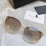 S-sunglasses Dior Women's Oval Cat Eye Sunglasses For CD0230S Lady Metal Shades Luxury Sunglasses Female Driving Glasses Fashion Women Mirror Eyewear Frame Metal Temple UV400