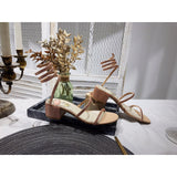 S-shoe R.e.n.e C.a.o.v.i.l.l.a Womens Chunky Block Low Mid Heel Lace Up Strappy Sandal Faux Suede Shoes