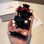A-accessories Hair Clips Solid Color Fashion Hollow Floral Women Hair Claw Clip Gripper Barrette