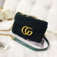 L-package GC Women's Marment Style ‎446744  mini bag embroidered chevron velvet with a heart Golden Chain