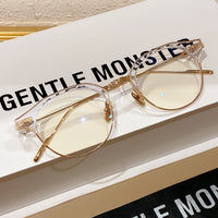S-sunglasses Round Frame Computer Anti Radiation Replaceable Hinges High Quality Eyeglass For Kito Black Acetate And Gold Metal Frame Anti Blue Reading Beta Titanium Glasses For Women Men