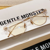 S-sunglasses Round Frame Computer Anti Radiation Replaceable Hinges High Quality Eyeglass For Kito Black Acetate And Gold Metal Frame Anti Blue Reading Beta Titanium Glasses For Women Men