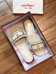 S-shoe S.a.l.v.a.t..o.r.e F.e.r.r.a.g.a.m.o Women's Wide Width Slide Sandals Slip On Flat Cross Strap Casual Summer Shoes