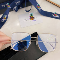 S-sunglasses Dior Anti-blue Light Men Computer Eyeglasses Double Frame For stellaire3 Fashion Square Metal Glasses For Stellaire3 Frame Classic Women Myopia Optics Eye Glasses Retro Eyeglass Big Square Flat Mirror Female