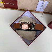A-accessories S.a.l.v.a.t.o.r.e F.e.r.r.a.g.a.m.o 3.5cm Men's Genuine Leather Dress Belt Handmade 100% Cow Leather Fashion & Classic Designs for Work Business and Casual