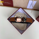 A-accessories S.a.l.v.a.t.o.r.e F.e.r.r.a.g.a.m.o 3.5cm Men's Genuine Leather Dress Belt Handmade 100% Cow Leather Fashion & Classic Designs for Work Business and Casual