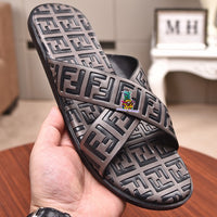 S-shoe Fendi Woman Summer Simple Home Indoor Men and Women's Slippers Cross with Lovers Bathroom Sandals EVA Antiskid Slippers Shoes Sandals Beach Flats Shoes Sandal Non-slip Flat Sandals
