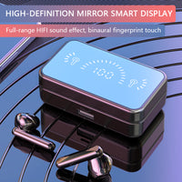 E-electronic S20 Mirror Bluetooth 5.2 Wireless Earphones With 3D Touch LED Stereo Audio Sport Earbuds Waterproof Wireless Headsets Headphone Reflective Design TWS Touch Control Stereo Sports With Mic Headset