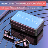 E-electronic S20 Mirror Bluetooth 5.2 Wireless Earphones With 3D Touch LED Stereo Audio Sport Earbuds Waterproof Wireless Headsets Headphone Reflective Design TWS Touch Control Stereo Sports With Mic Headset