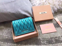 A-accessories MIU MIU NO.LT.5MV204 8-11cm Women Wallets Small Bifold Leather Pocket Wallet Ladies Mini Short Purse