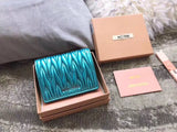 A-accessories MIU MIU NO.LT.5MV204 8-11cm Women Wallets Small Bifold Leather Pocket Wallet Ladies Mini Short Purse