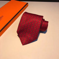 A-accessories Hermès Mens Horses Ties Self Tie Equestrian Ridding Jacquard Necktie & Pocket Square Set