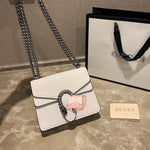 M-Handbag GUCCI 20cm Ladies Vintage Printing Wide Shoulder Strap Messenger Bag Small Square Bag