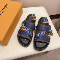 S-shoe Louis Vuitton Women Sandals Summer New Thick Heel Platform Sole Shoes Female Summer Flat Casual Shoes Fashion Sports Beach Women's Slippers Heels Women Platform Sandals Female Thick Bottom Shoes Wedge with Open Toe